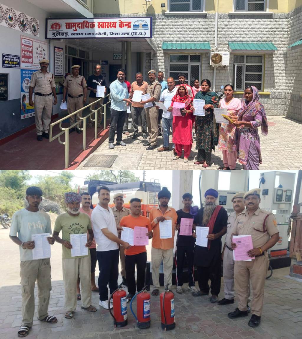 Awareness Campaign Intensifies in Tahliwal as Part of Fire Safety Week Information Provided at CHC Dulaihar and Petrol Pump